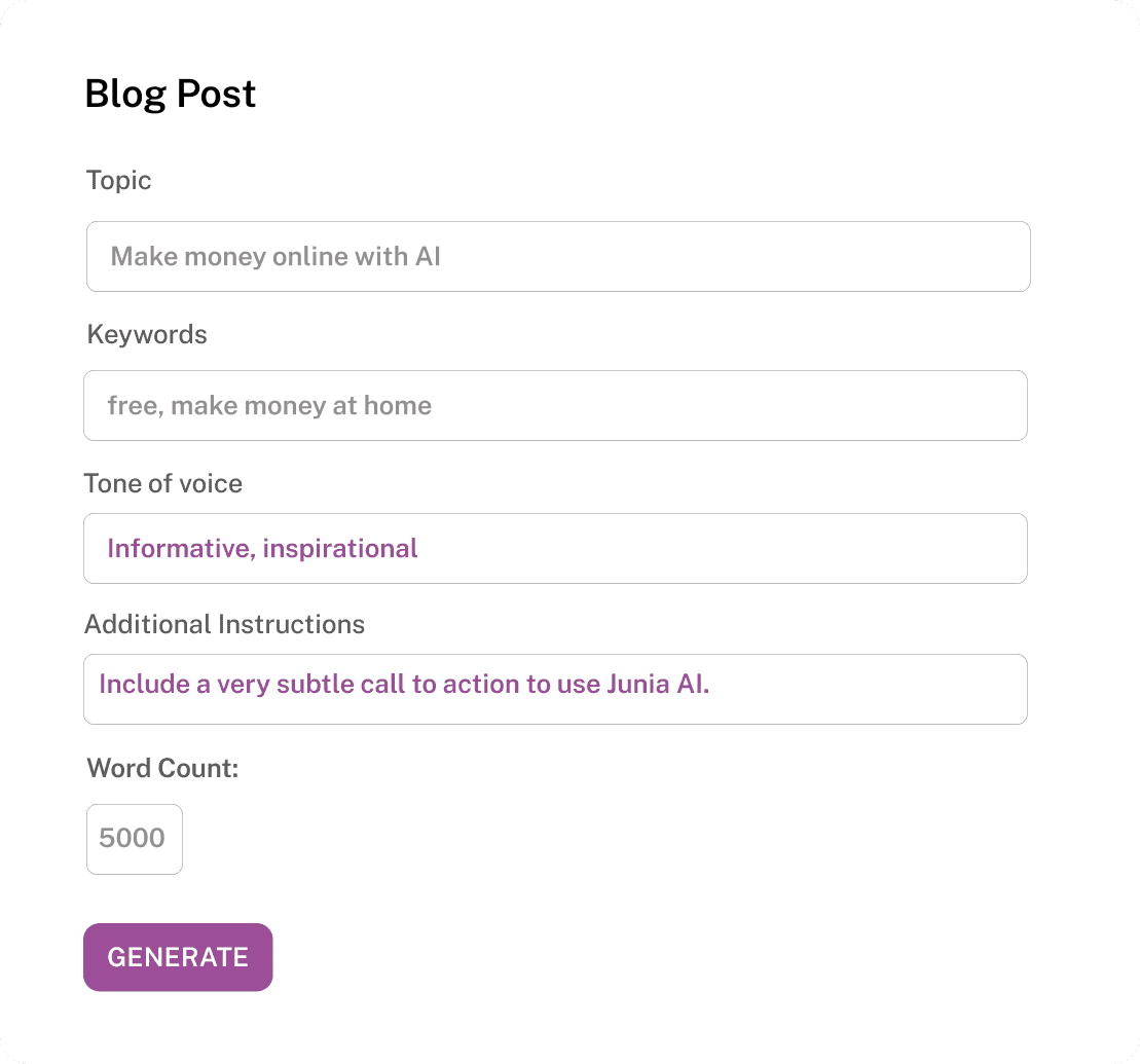 Customize Tone of Voice and Content Output