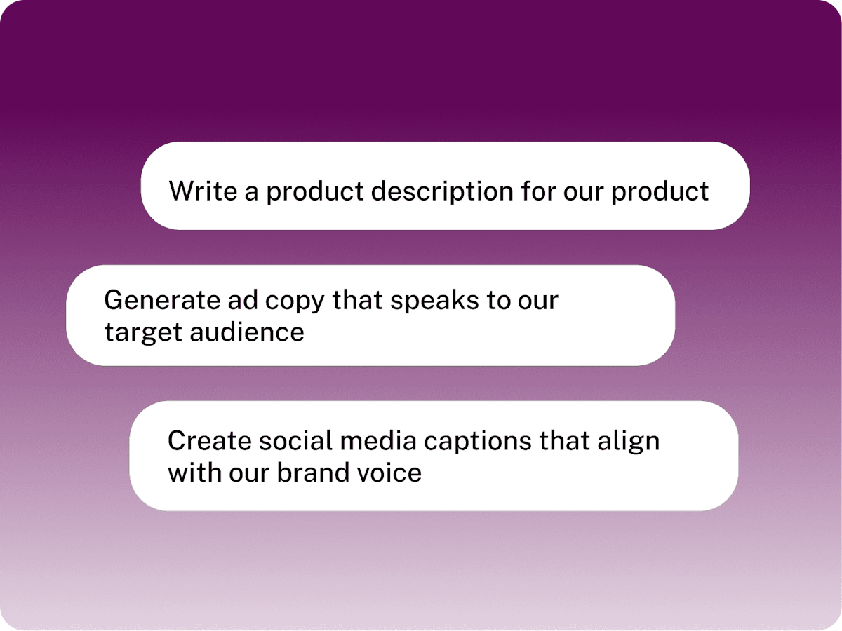 Commanding AI to minic your brand's voice.