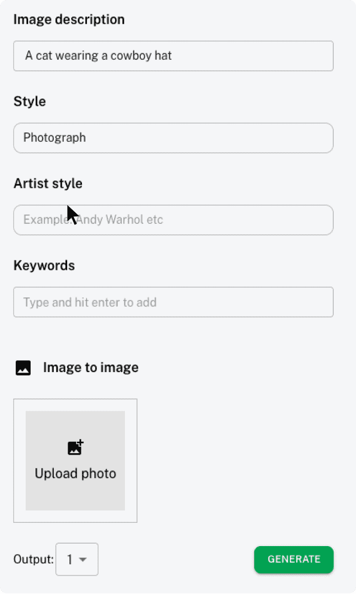 Choose an artist style to inspire your creation