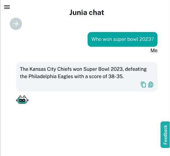 Junia Chat Real-Time Data Content Generation